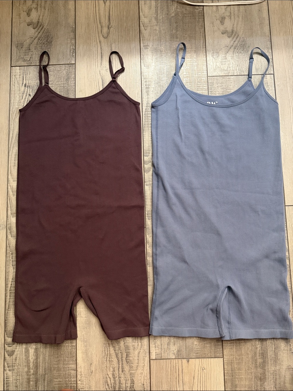PacSun Ribbed Jumpsuit Romper in Burgundy and Dusty Blue